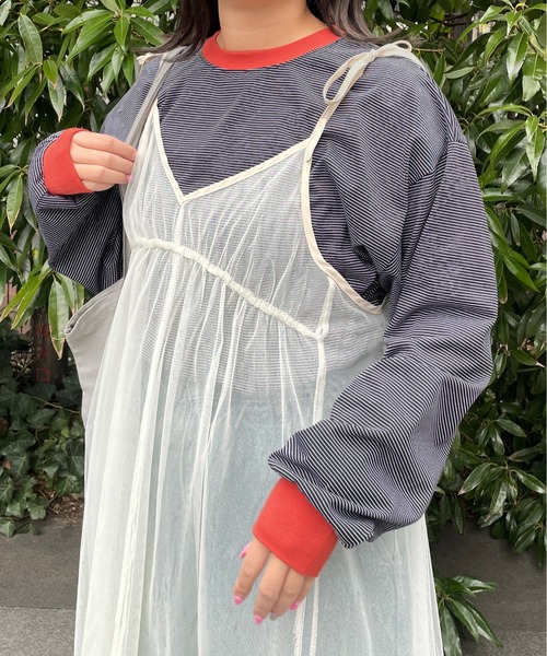 kutir（クティール）の「リボンチュールキャミワンピース（ワンピース・レディース・アイボリー/ブラック/チャコールグレー・FREE）」の5枚目の写真