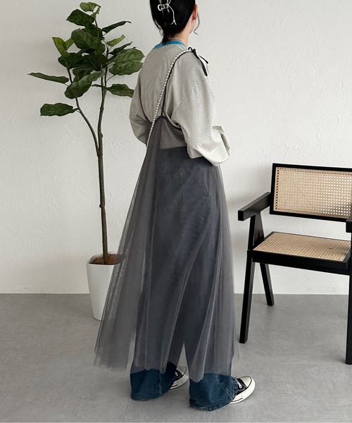 kutir（クティール）の「リボンチュールキャミワンピース（ワンピース・レディース・アイボリー/ブラック/チャコールグレー・FREE）」の14枚目の写真