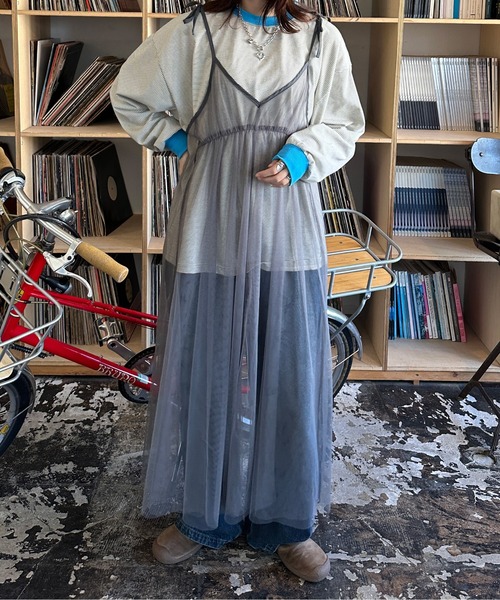 kutir（クティール）の「リボンチュールキャミワンピース（ワンピース・レディース・アイボリー/ブラック/チャコールグレー・FREE）」の15枚目の写真