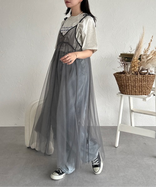 kutir（クティール）の「リボンチュールキャミワンピース（ワンピース・レディース・アイボリー/ブラック/チャコールグレー・FREE）」の22枚目の写真