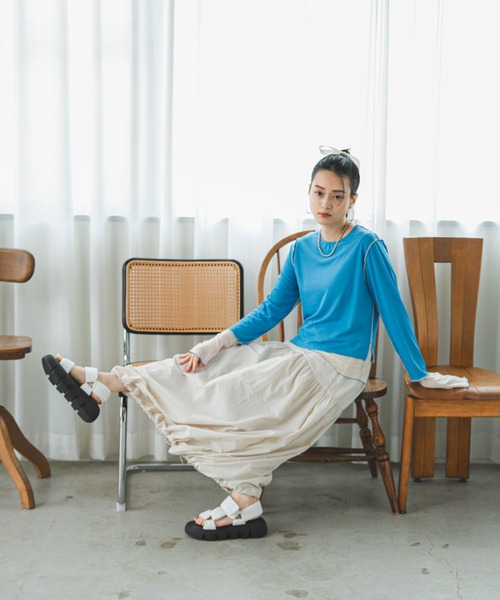 bohmal（ボマール）の「2WAYナイロンギャザーバルーンスカート（スカート・レディース・アイボリー/ブラック・MEDIUM）」の20枚目の写真