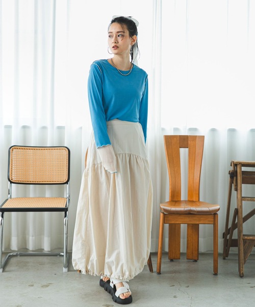 bohmal（ボマール）の「2WAYナイロンギャザーバルーンスカート（スカート・レディース・アイボリー/ブラック・MEDIUM）」の10枚目の写真