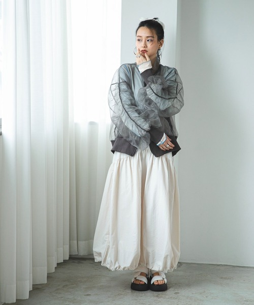 bohmal（ボマール）の「2WAYナイロンギャザーバルーンスカート（スカート・レディース・アイボリー/ブラック・MEDIUM）」の12枚目の写真