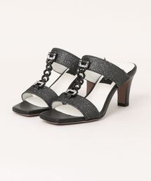 美品 LANVIN ランバン チェーンモチーフ ミュールサンダル 日本製 ランバン コレクション LANVIN COLLECTION チェーンモチーフ