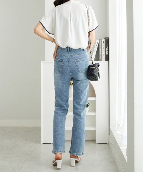 alotta（アロッタ）の「≪接触冷感≫チューリップ袖パイピングブラウス（シャツ/ブラウス・レディース・ホワイト×ネイビー/ブルー/ネイビー/ホワイト×ピンク/ピンク・L/3L/LL/M）」の16枚目の写真
