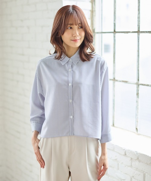 Honeys（ハニーズ）の「８分袖ショート丈シャツ（シャツ/ブラウス・レディース・ホワイト/ブルー系その他/ブルー/チャコールグレー/ピンク系その他/ブルー系その他2・M/L/LL）」の17枚目の写真