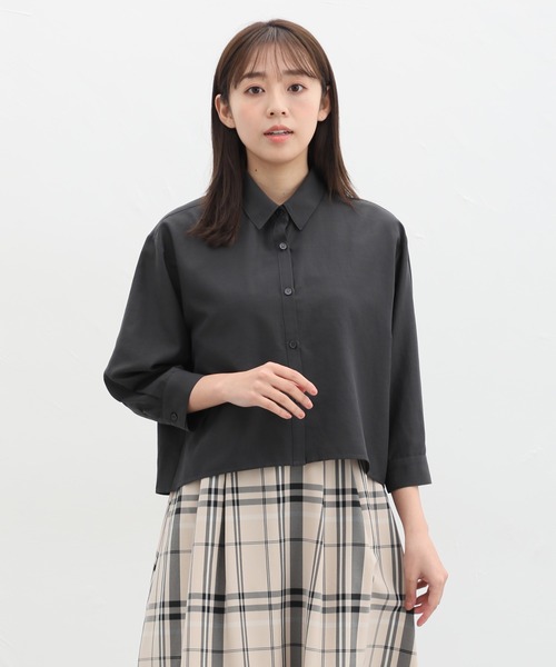 Honeys（ハニーズ）の「８分袖ショート丈シャツ（シャツ/ブラウス・レディース・ホワイト/ブルー系その他/ブルー/チャコールグレー/ピンク系その他/ブルー系その他2・M/L/LL）」の19枚目の写真