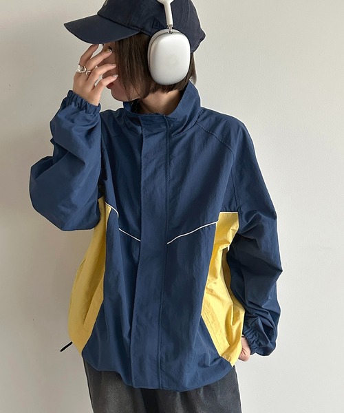 apres jour mignon（アプレジュールミニョン）の「ナイロン切り替えジャケット【ZOZOTOWN限定アイテム】（ブルゾン・レディース・ネイビー/ブラック/ブルー/チャコールグレー・フリー/X-LARGE）」の9枚目の写真