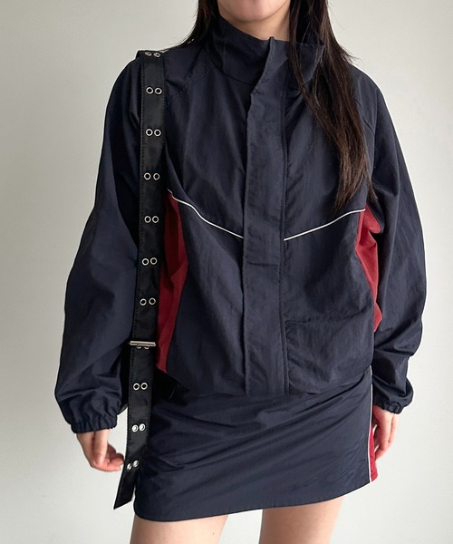 apres jour mignon（アプレジュールミニョン）の「ナイロン切り替えジャケット【ZOZOTOWN限定アイテム】（ブルゾン・レディース・ネイビー/ブラック/ブルー/チャコールグレー・フリー/X-LARGE）」の14枚目の写真
