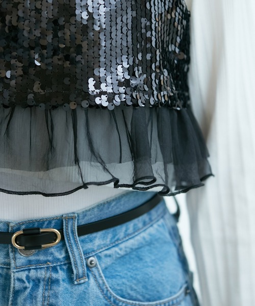 VIS（ビス）の「スパンコールビスチェ（キャミソール・レディース・シルバー/ブラック系その他・FREE）」の21枚目の写真