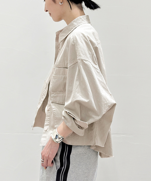 ap studio New ミリタリークロップドシャツ　ドゥーズィエムクラス AP STUDIO（エーピーストゥディオ）の「ミリタリークロップドシャツ