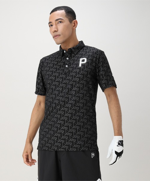 PUMA(プーマ)の「PUMA プーマ メンズ ゴルフ パイル ジャカード Pロゴ 半袖 ポロシャツ(ポロシャツ・メンズ・ピンク/ホワイト/ブラック・X-LARGE/XX-LARGE/MEDIUM/LARGE/SMALL)」の1枚目の写真