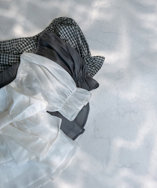 AS KNOW AS plus(アズノゥアズプラス)の「◎前後着用可能 5分袖リボンブラウス(シャツ/ブラウス・レディース・アイボリー/チャコールグレー/ホワイト×ブラック・FREE)」の12枚目の写真