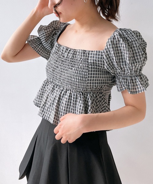 AS KNOW AS plus(アズノゥアズプラス)の「◎前後着用可能 5分袖リボンブラウス(シャツ/ブラウス・レディース・アイボリー/チャコールグレー/ホワイト×ブラック・FREE)」の22枚目の写真