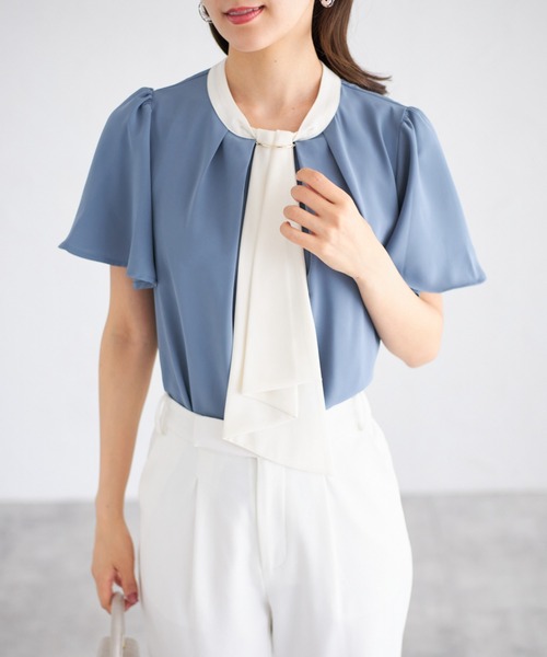 tocco closet(トッコ クローゼット)の「【ZOZO限定】ボウタイブラウス(シャツ/ブラウス・レディース・ブルー/アイボリー・M)」の20枚目の写真