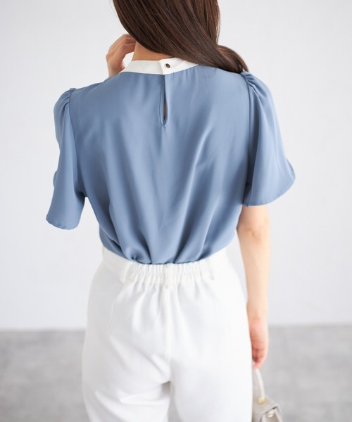 tocco closet(トッコ クローゼット)の「【ZOZO限定】ボウタイブラウス(シャツ/ブラウス・レディース・ブルー/アイボリー・M)」の11枚目の写真