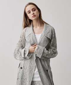 CLEL】Loose Cord Lace Double Tailored Jacket/ルーズ コードレース
