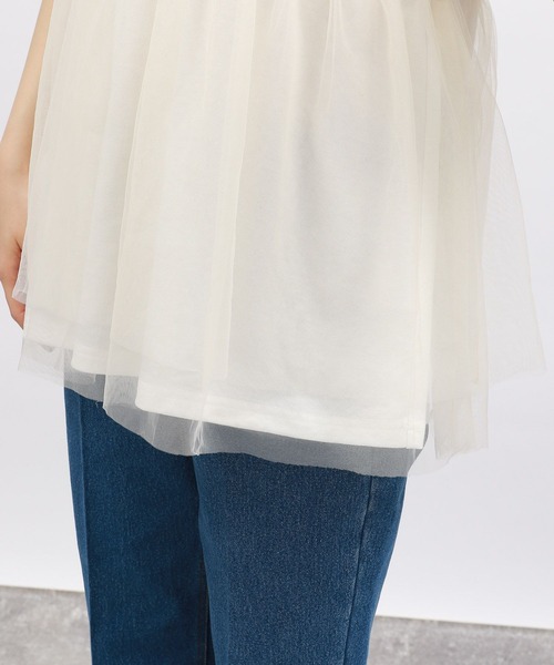 LAKOLE（ラコレ）の「チュールドッキングＴ / 115401（Tシャツ/カットソー・レディース・オフホワイト/レモンイエロー/ブラック/チャコールグレー・SMALL/MEDIUM）」の13枚目の写真