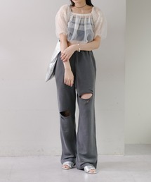 Kastane | 【2サイズ展開】ダメージスウェットパンツ(スウェットパンツ)