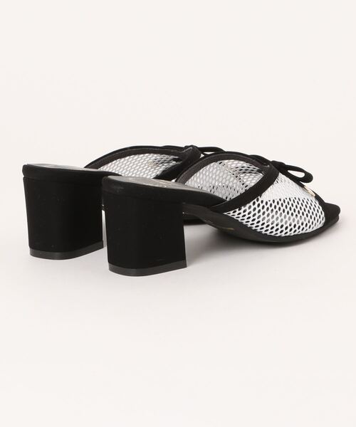 【セール】【MADE IN JAPAN】スクエアトゥ リボン付きメッシュミュールサンダル 4947（サンダル）｜Parade（パレード）