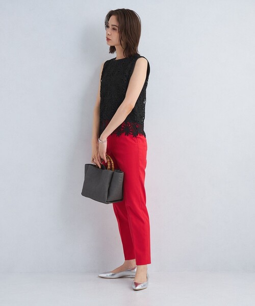 green label relaxing(グリーンレーベルリラクシング)の「レース ドッキング プルオーバー カットソー -吸水速乾-(Tシャツ/カットソー・レディース・ブラック/オフホワイト・FREE)」の9枚目の写真