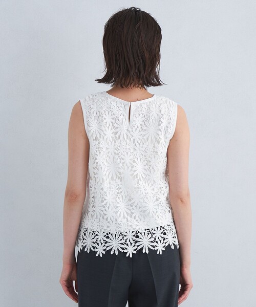 green label relaxing(グリーンレーベルリラクシング)の「レース ドッキング プルオーバー カットソー -吸水速乾-(Tシャツ/カットソー・レディース・ブラック/オフホワイト・FREE)」の12枚目の写真