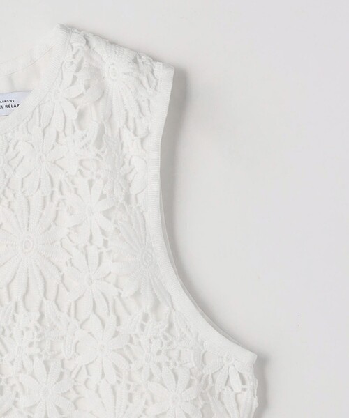 green label relaxing(グリーンレーベルリラクシング)の「レース ドッキング プルオーバー カットソー -吸水速乾-(Tシャツ/カットソー・レディース・ブラック/オフホワイト・FREE)」の8枚目の写真