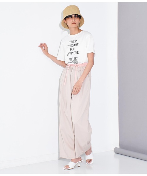 Settimissimo（セッティミッシモ）の「フロッキープリント ロゴ Tシャツ（Tシャツ/カットソー・レディース・オフホワイト/ブラック/オレンジ・FREE）」の20枚目の写真