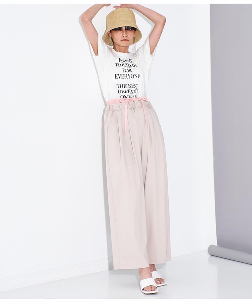 Settimissimo（セッティミッシモ）の「フロッキープリント ロゴ Tシャツ（Tシャツ/カットソー・レディース・オフホワイト/ブラック/オレンジ・FREE）」の21枚目の写真