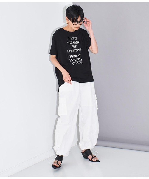 Settimissimo（セッティミッシモ）の「フロッキープリント ロゴ Tシャツ（Tシャツ/カットソー・レディース・オフホワイト/ブラック/オレンジ・FREE）」の18枚目の写真