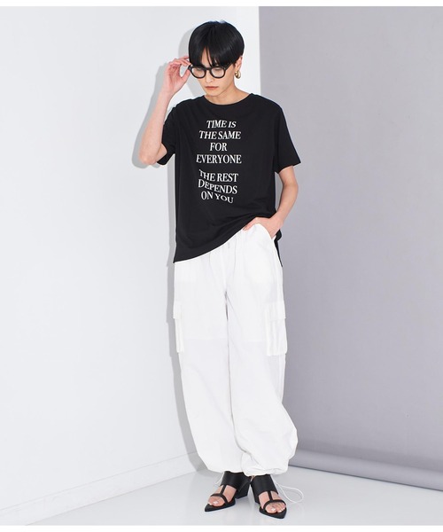 Settimissimo（セッティミッシモ）の「フロッキープリント ロゴ Tシャツ（Tシャツ/カットソー・レディース・オフホワイト/ブラック/オレンジ・FREE）」の19枚目の写真