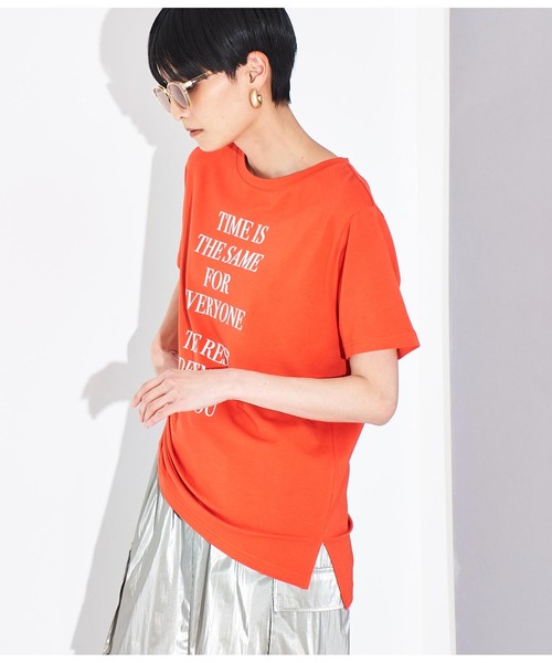 Settimissimo（セッティミッシモ）の「フロッキープリント ロゴ Tシャツ（Tシャツ/カットソー・レディース・オフホワイト/ブラック/オレンジ・FREE）」の15枚目の写真