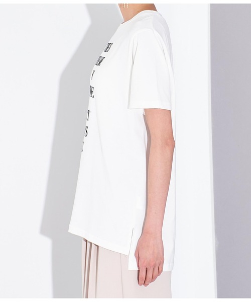 Settimissimo（セッティミッシモ）の「フロッキープリント ロゴ Tシャツ（Tシャツ/カットソー・レディース・オフホワイト/ブラック/オレンジ・FREE）」の12枚目の写真