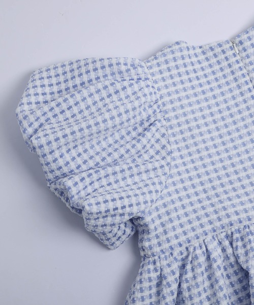 AMELY(エミリー)の「ぽわん袖ギンガムチェックトップス(Tシャツ/カットソー・レディース・イエロー/ピンク/ブルー/ブラック/パープル・フリー)」の13枚目の写真