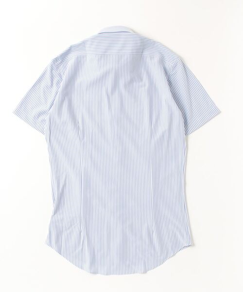 TOKYO SHIRTS（トウキョウシャツ）の「形態安定ノーアイロン ドゥエボットーニ 半袖ニットビジネスワイシャツ（ビジネスシャツ・メンズ・ブルー・首回り43cm/首回り41cm/首回り39cm/首回り37cm/首回り42cm）」の6枚目の写真