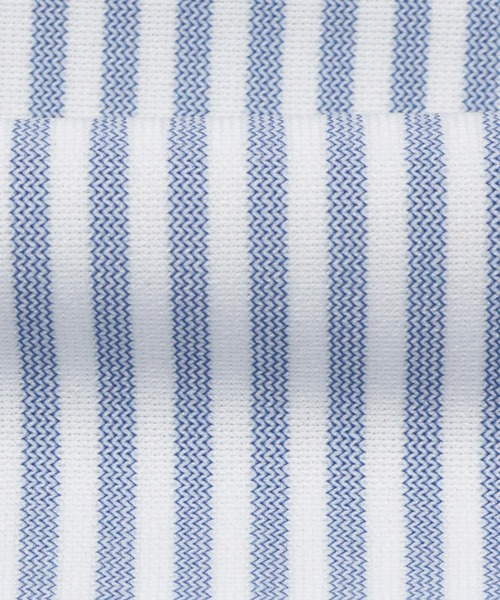 TOKYO SHIRTS（トウキョウシャツ）の「形態安定ノーアイロン ドゥエボットーニ 半袖ニットビジネスワイシャツ（ビジネスシャツ・メンズ・ブルー・首回り43cm/首回り41cm/首回り39cm/首回り37cm/首回り42cm）」の4枚目の写真