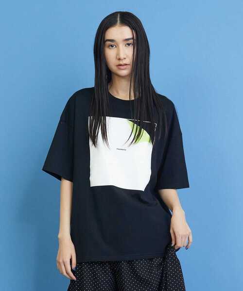 FRAPBOIS（フラボア）の「テイストペラT（Tシャツ/カットソー・レディース・サックスブルー/ブラック/ホワイト・1/2）」の2枚目の写真