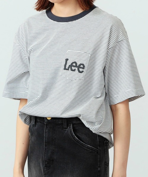 Lee(リー)の「Lee/リー ポケットLeeロゴ ショートスリーブTシャツ(Tシャツ/カットソー・レディース・チャコール/オレンジ/ベージュ/ホワイト/ホワイト×ブラック/ブルー・SMALL/MEDIUM/LARGE/X-LARGE)」の3枚目の写真