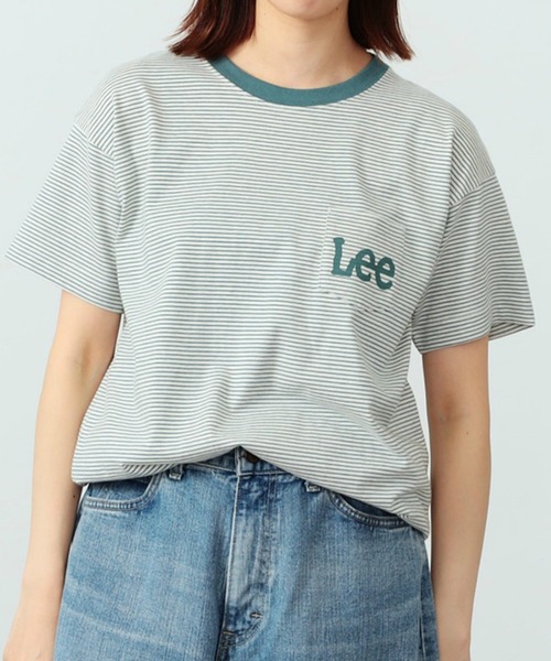 Lee(リー)の「Lee/リー ポケットLeeロゴ ショートスリーブTシャツ(Tシャツ/カットソー・レディース・チャコール/オレンジ/ベージュ/ホワイト/ホワイト×ブラック/ブルー・SMALL/MEDIUM/LARGE/X-LARGE)」の9枚目の写真