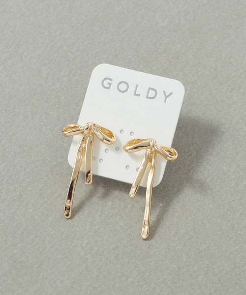 GOLDY(ゴールディ)の「スリム リボン ピアス(ピアス(両耳用)・レディース・ゴールド/ガンメタ/シルバー・FREE)」の10枚目の写真