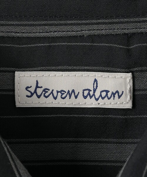 Steven Alan(スティーブンアラン)の「<Steven Alan> T/C ダークストライプ レギュラーカラー ショートスリーブ シャツ -A-LINE LOOSE CASUAL(シャツ/ブラウス・メンズ・ダークブラウン/ブラック・S/M/L/XL)」の6枚目の写真