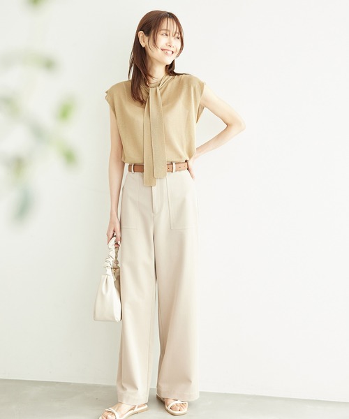 ROPE' PICNIC（ロペピクニック）の「ラメボウタイシアーニットプルオーバー（ニット/セーター・レディース・キナリ/キャメル/ブラック・38）」の16枚目の写真