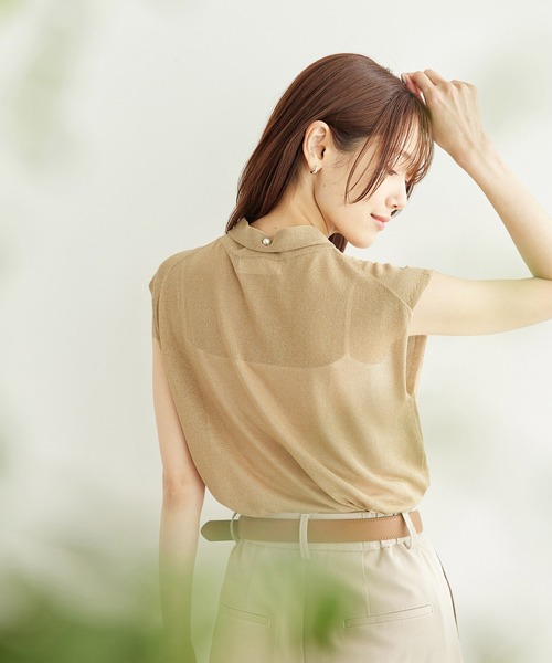 ROPE' PICNIC（ロペピクニック）の「ラメボウタイシアーニットプルオーバー（ニット/セーター・レディース・キナリ/キャメル/ブラック・38）」の20枚目の写真