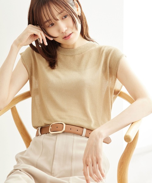 ROPE' PICNIC（ロペピクニック）の「ラメボウタイシアーニットプルオーバー（ニット/セーター・レディース・キナリ/キャメル/ブラック・38）」の21枚目の写真