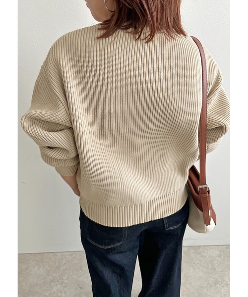 palm RICHE（ポームリシュ）の「刺繍ニットTOPS（ニット/セーター・レディース・ブラック/ベージュ/ネイビー・M）」の4枚目の写真