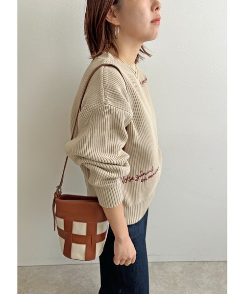 palm RICHE（ポームリシュ）の「刺繍ニットTOPS（ニット/セーター・レディース・ブラック/ベージュ/ネイビー・M）」の22枚目の写真