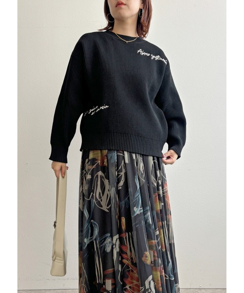 palm RICHE（ポームリシュ）の「刺繍ニットTOPS（ニット/セーター・レディース・ブラック/ベージュ/ネイビー・M）」の16枚目の写真