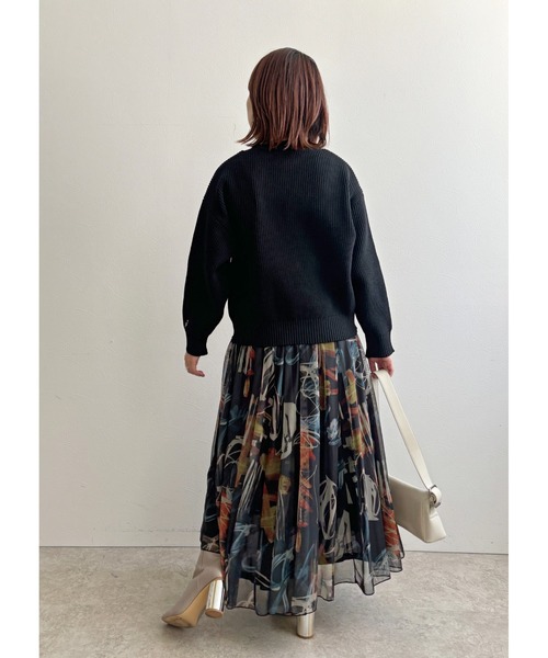 palm RICHE（ポームリシュ）の「刺繍ニットTOPS（ニット/セーター・レディース・ブラック/ベージュ/ネイビー・M）」の14枚目の写真