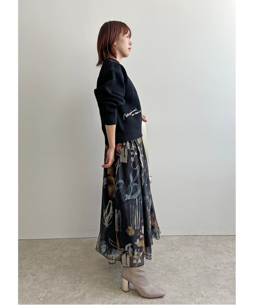 palm RICHE（ポームリシュ）の「刺繍ニットTOPS（ニット/セーター・レディース・ブラック/ベージュ/ネイビー・M）」の12枚目の写真