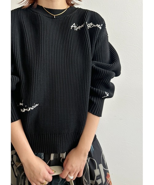 palm RICHE（ポームリシュ）の「刺繍ニットTOPS（ニット/セーター・レディース・ブラック/ベージュ/ネイビー・M）」の11枚目の写真